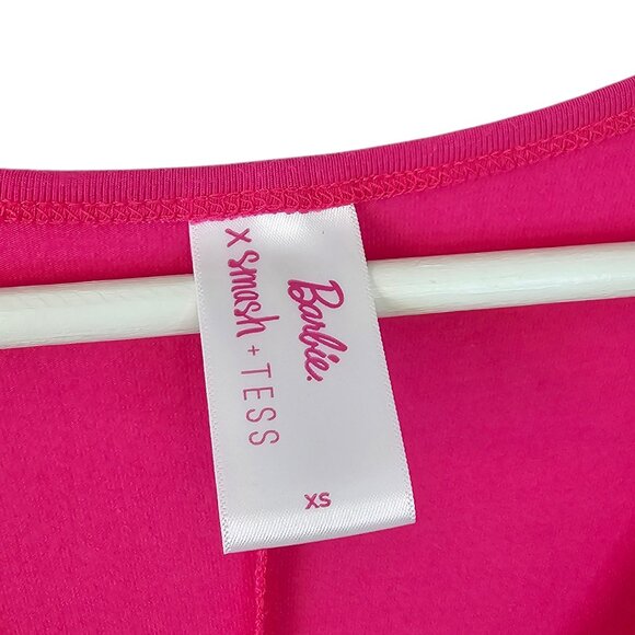 Smash + Tess x Barbie V-Neck Short Sleeve Jumpsuit Romper, Pink, Size XS - Picture 4 of 8